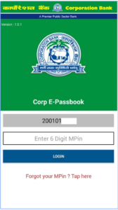 Corp E-Passbook android app